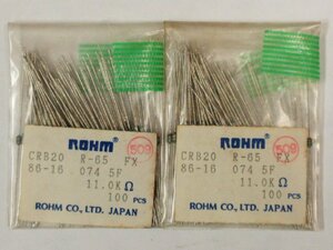 Rohm/ローム CRB20 Metal film resistor 11.0KΩ ±1％ カラーコード：茶茶黒赤茶 約197pcs 未検査品