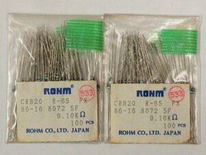 Rohm/ローム CRB20 Metal film resistor 9.10KΩ ±1％ カラーコード：白茶黒茶茶 約186pcs 未検査品