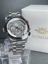 新品 DOMINIC ドミニク 正規品 機械式 自動巻き メカニカル 腕時計 マルチカレンダー インナーベゼル アンティーク コレクション グレー_画像3