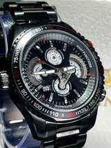 新品 DOMINIC ドミニク 正規品 機械式 自動巻き メカニカル 腕時計 マルチカレンダー インナーベゼル アンティーク コレクション 黒_画像2