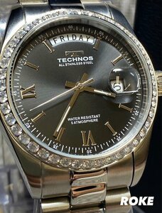 新品 テクノス TECHNOS 正規品 腕時計 アナログ腕時計 クオーツ ステンレス カレンダー 5気圧防水 シルバー ブラック シンプル プレゼント