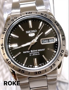 新品 SEIKO5 セイコー5 自動巻き 機械式 腕時計 ブラック タキメーター 裏ブタスケルトン ビジネスウォッチ カレンダー 日本製ムーブメント