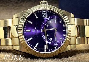 ２０２２年新作 当店限定 新品 サルバトーレマーラ SALVATORE MARRA 正規品 腕時計 クオーツ腕時計 アンティーク腕時計 ゴールド パープル