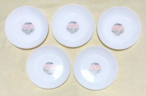 フランス製　ARTICLE YAMAZAKI　アルク耐熱強化ガラス　白い丸皿5枚