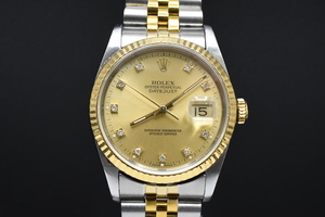 ジャンク ROLEX DATE JUST 10P SS×YG Ref：16233 Cal：3135 ロレックス デイトジャスト コンビ L番 1989〜1990年代 ■18640