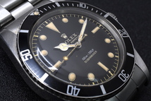 超希少 ROLEX SUBMARINER Ref：5508 ロレックス サブマリーナ ガードレス ミラーダイヤル トリチウム 1951年製■18607_画像9