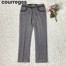 courreges クレージュ ツイード パンツ 36 レディース B112328-144_画像1