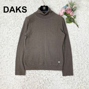 DAKS ダックス タートルニット セーター ロゴ プレート付 40 レディース B112328-136