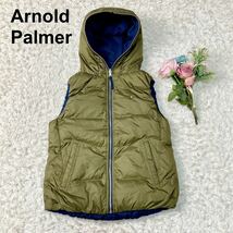 アーノルドパーマー Arnold Palmer ダウンベスト リバーシブル ニット ロゴ刺繍 2 M レディース B122313-54_画像1