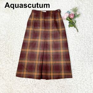 Aquascutum アクアスキュータム チェック スカート 9号 M レディース B122326-145