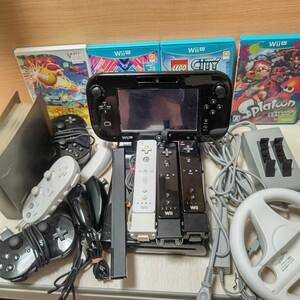 Nintendo WiiU本体クロ動作品＋色々セット ソフト28本セット 中古品