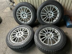 【2018年製】【バリ溝】225/60R17 １７×７Ｊ ５穴 100 ＋48 ダンロップ　スタッドレス　WM０２　XV フォレスター　レガシィアウトバック