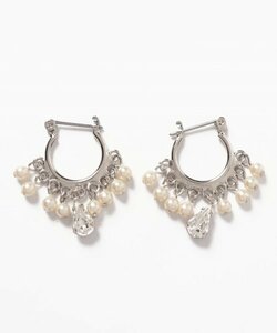  tag equipped Eimy Pearl by POWDER SUGAR Amy pearl bai powder shuga- hoop small pearl earrings Ricci . cute!pa- ruby z!