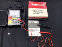 S611【絶縁抵抗計】SANWA DM508S insulation resistance tester テスター ケース付き 箱付き 自動放電機能 単レンジ式 計測器 動作品_画像4