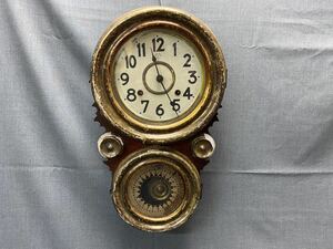 M12222【時代】TRADE MARK A だるま時計 トレードマーク 柱時計 振り子 掛け時計 ボンボン時計 アンティークレトロ 当時物 