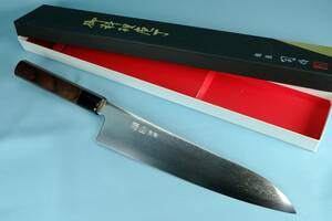 日野浦 司 作 牛刀 ２６５mm　ATS３４（ 包丁 ダマスカス ) Hinoura Tsukasa Damascus Kitchen Knife