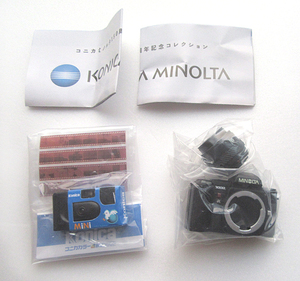 コニカミノルタ ミニチュアコレクション　2種◆MINOLTA α-7000　撮りっきりコニカMiNi / ネガフィルムセット　ガチャ　カメラ　一眼レフ