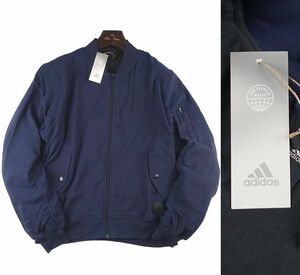 新品 ゴルフにお勧め adidas GOLF 秋冬 アディダス 裏起毛 ボンバージャケット 2XL ゴルフウェア 保温 ブルゾン メンズ ネイビー