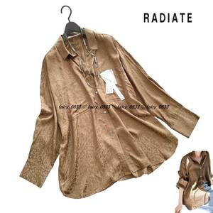 【送料無料】 新品■スコットクラブ RADIATE■定価14000円 微光沢シャドーアニマル柄×フィッシュテール...♪抜け感ロングシャツ 