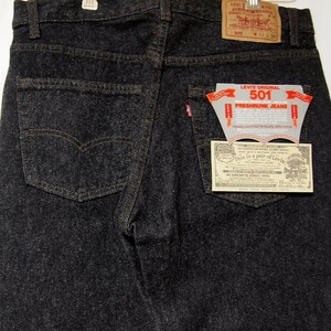 デッドストック 1991年 先染め ブラック 90s USA製 ビンテージ リーバイス Levis 501-0658 デニム パンツ ジーンズ 黒 W33 L36 //