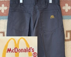 稀少 ! デッドストック 1986年 USA製 マクドナルド クルー 非売品 80s ビンテージ ワーク パンツ W32 // 企業 制服 看板 ノベルティ