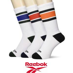 25cm～27cm◆Reebok　リーボック　ホワイトソックス　スクールソックス　厚めタイプ◆3足組　靴下◆25cm26cm27cm◆新品未使用　送料込み 