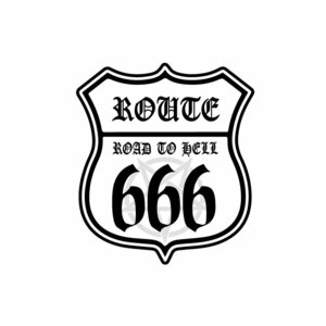 ROUTE666ステッカー 悪魔仕様 (白) 1枚 7cm バイク 車 アメリカン ハーレー 汎用 ワンポイント DEVIL