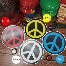 （マット）ピースマークステッカー ホワイト Peace symbol 12cm シール 防水 原付 かわいい シンボル ステッカーチューン_画像5