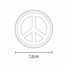 （マット）ピースマークステッカー ホワイト Peace symbol 12cm シール 防水 原付 かわいい シンボル ステッカーチューン_画像4