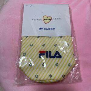 新品未使用　FILA ペットボトルケース ペットボトル袋 ペットボトルカバー かんぽ生命 ノベルティ ポーチ 黄色 イエロー