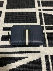 BALLY バリー 小銭入れ ファスナー コインケース 革 メンズ 財布 ネイビー