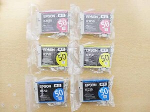 即決 期限不明 エプソン 純正 インク IC6CL50残 ICC50 ICM50 ICY50 3色6コ 箱ナシ