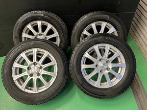 ★中古 スタッドレス タイヤ ホイール セット　195/65R15　114.3　+43　セレナ　ノア　ヴォクシー　アクセラ　アテンザ　ステップW　