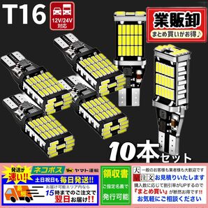 T16 T10 LED バルブ ホワイト 爆光 12V 24V 兼用 45連 キャンセラー バックランプ ウインカー 車検対応