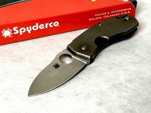 未使用　Spyderco スパイダルコ フォールディングナイフ　C158TIP TECHNO　テクノ　１　廃番品　カスタムナイフ　チタン