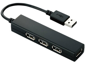 【10個セット】 エレコム USBハブ 2.0対応 4ポート バスパワーブラック U2H-SS4BBK
