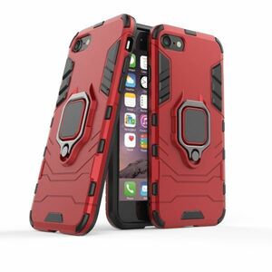 T在庫処分 赤 iPhone SE (第3世代) 指リング付き ケース 衝撃吸収 カバー アイフォーン エスイ 本体 保護 丈夫な耐衝撃 スタンド機能 限定