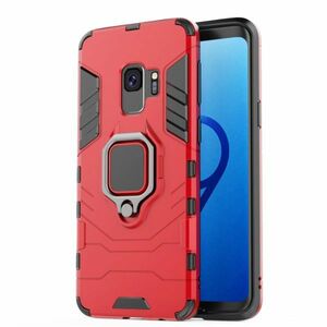 T在庫処分 赤 Galaxy S9 指リング付き ケース SC-02K SCV38 スタンド 衝撃吸収 カバー ギャラクシー 本体 保護 画面割れ 破損にくい 丈夫