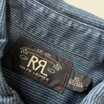 RRL “Indigo Striped Work Shirt” XS インディゴ ストライプ ワーク シャツ Ralph Lauren ヴィンテージ_画像6