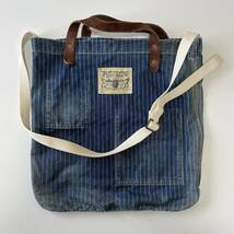 【傑作】RRL “Wabash 2way Market Tote” ウォバッシュ バッグ トート ショルダー インディゴ ストライプ Ralph Lauren ヴィンテージ_画像4