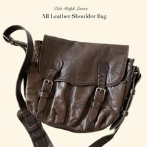 【傑作】Ralph Lauren “Leather Shoulder Bag” レザー ショルダー メッセンジャー バッグ ヴィンテージ ラルフローレン Polo RRL_画像1