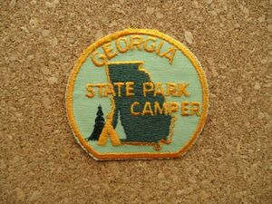 80s ジョージア州立公園キャンパーGEORGIA STATE PARK CAMPERワッペン/キャンプCAMPテント自然アウトドアpatchビンテージUSAパッチ D19