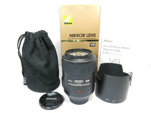 【 中古品 】Nikon AF-S VR Micro 105mmF2.8G IF-ED HB-38 純正フード・純正ポーチ・説明書・元箱付 ニコン [管NI1805]