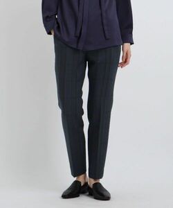 INDIVI Indy bi.... pants / eko /.../UV care STYLE UP PANTS check tapered size 42 slacks trousers navy blue series 