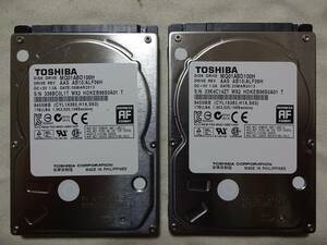 【同梱可 ネコポスで発送】東芝製 SSHD ハイブリッドHDD（MQ01ABD100H）1TB(1000GB)2個セット①