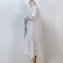 S1628 BANANA SEVEN レディース Tシャツ 半袖 人気 M 白 上品 フェミニン シンプルデイリーカジュアル スパンコール_画像4