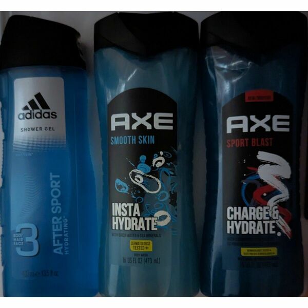 アディダスAdidas　アフタースポーツ　AXE　アックス　ボディソープ　バーチウォーター　スポーツブラスト　シトラス