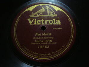 #SP record record #to781(A) 12. one side record American record violin * Solo shoe belt Jascha Heifetz Ave Maria