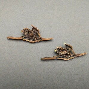 MS14 日本刀装具 目貫 鶴 銅製 金工品 拵 刀剣美術の画像2