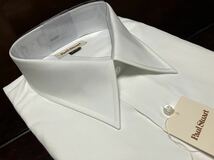 ポールスチュアート　綿100％　白無地ワイシャツ　L(41-80)　レギュラーカラー_画像4